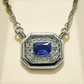 One-of-One 92.5 Silver Blue Simulant Sapphire Octagonal Pendant