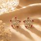 925 Sterling Silver Polki & Quartz Moissanite Designer Statement Stud Earrings