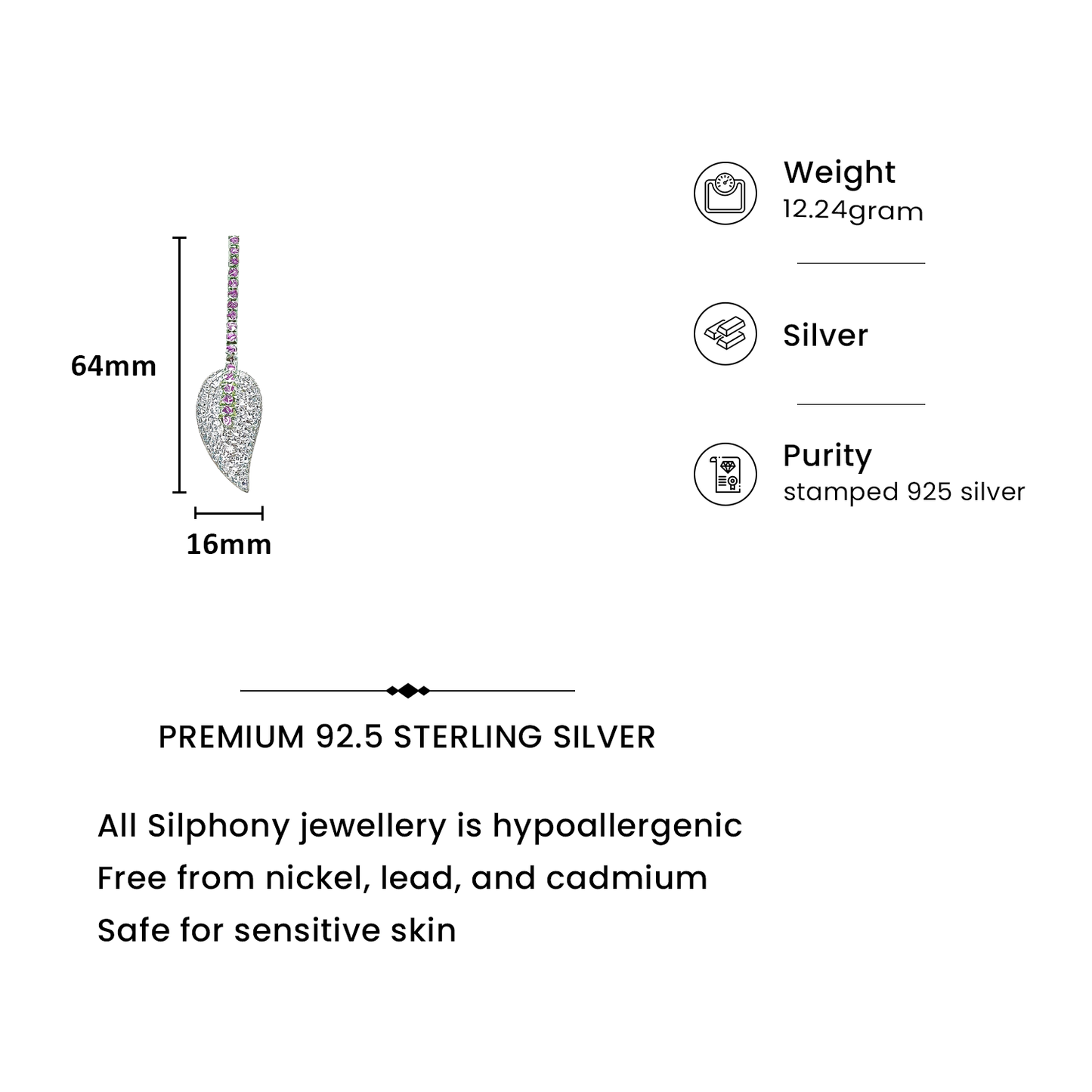 92.5 Sterling Silver Petal Cascade Necklace Set