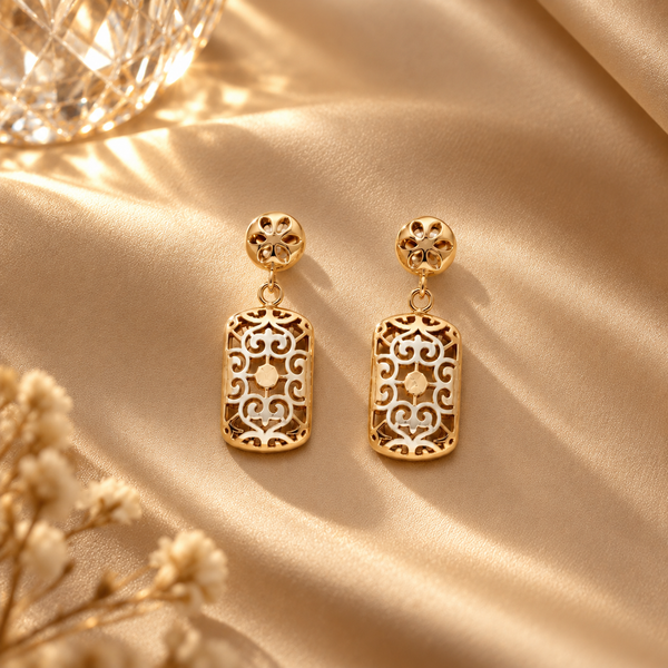 Floral 925 Sterling Silver Filigree Drop Earrings For Women