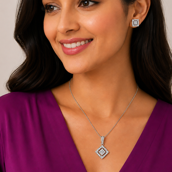 Lustre Shine Silver Pendant Set