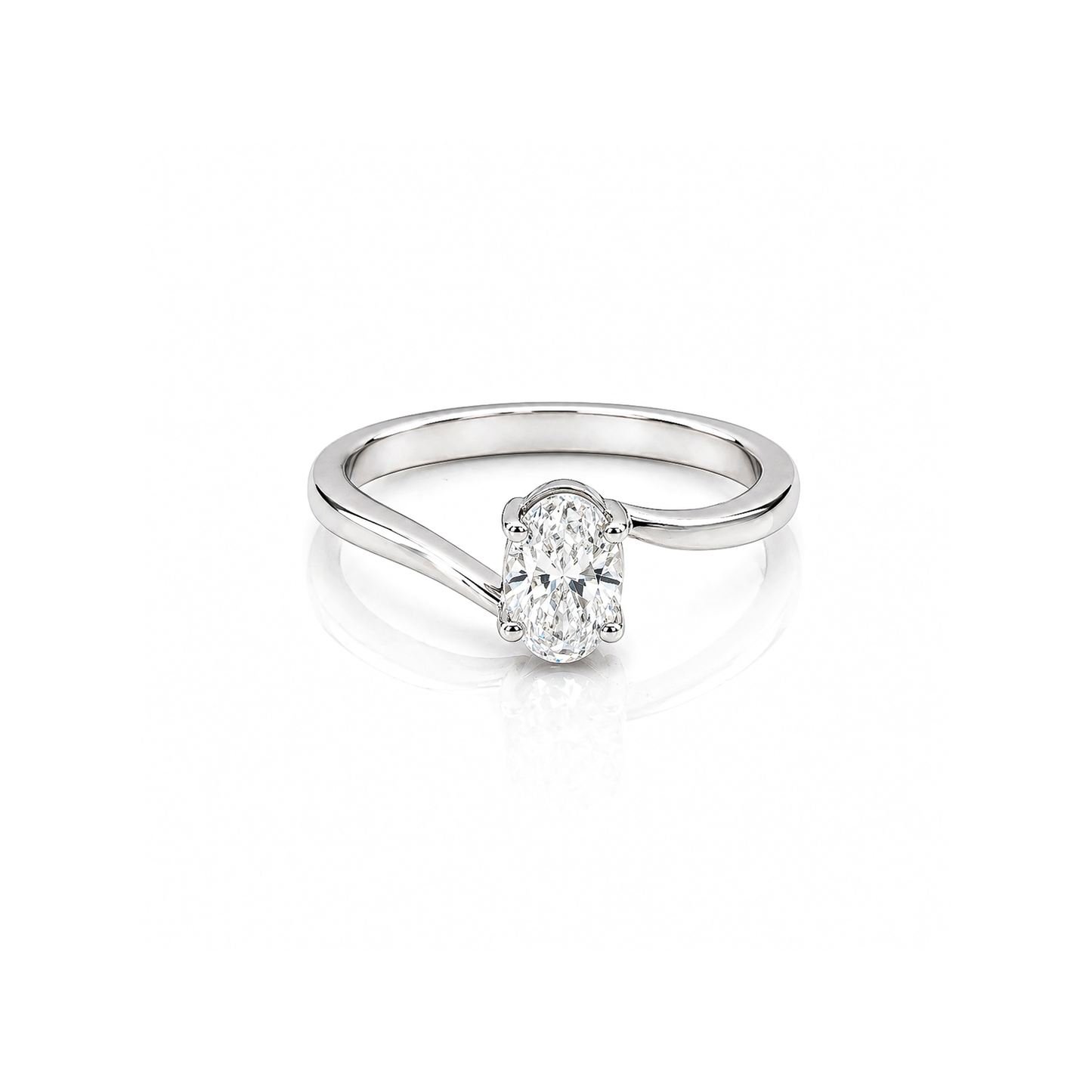 1.01 Ct Lab Grown Diamond 925 Sterling Silver Statement Engagement Ring