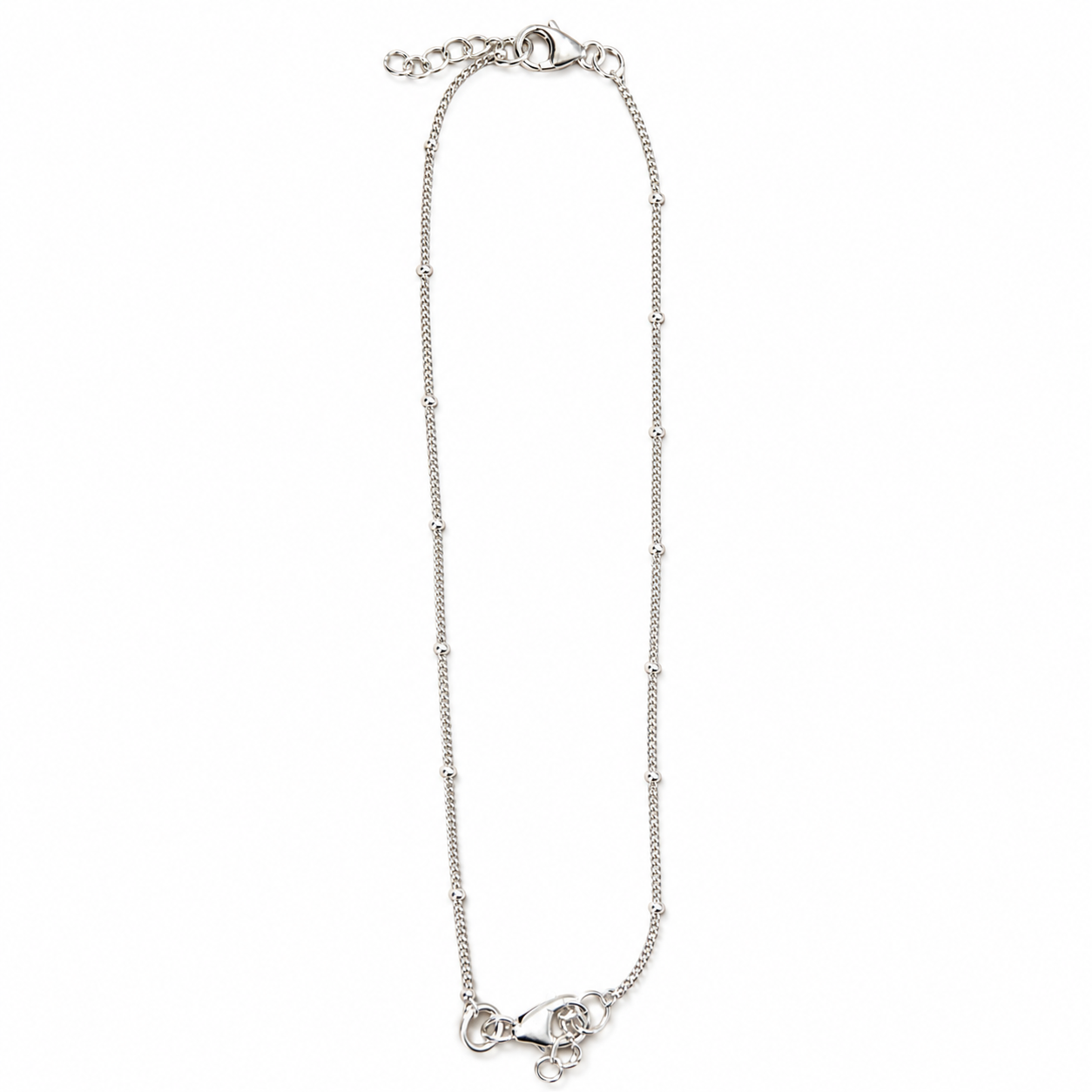 18 Inch 925 Sterling Silver Station Chain for Women