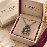 Antique Silver Pendant With Chain Ethnic Floral Jewelry Gift