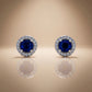 Sapphire Round - 92.5 Silver Pendant Set