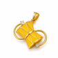 Yellow Enamel Musical Instrument with Moissanite 925 Silver Pendant | Hallmarked Jewellery