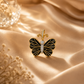 0.15 Ct Natural Diamond Black Butterfly Statement Pendant for Women