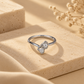 925 Sterling Silver Moissanite Double-Stone Bow Ring