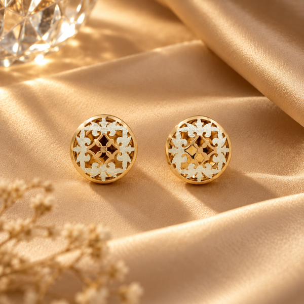 Floral 925 Sterling Silver Filigree Stud Earrings