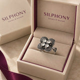 925 Silver Moissanite Floral Ring