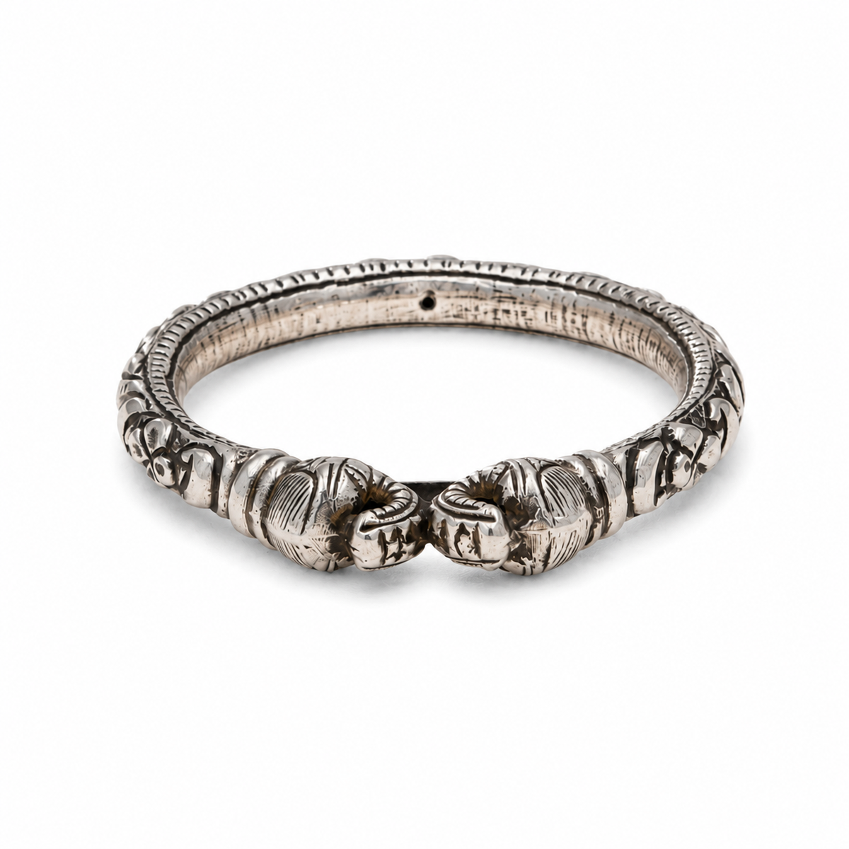 Elephant-Inspired 925 Sterling Silver Bangle For Women | Hallmarked