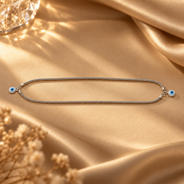 Evil Eye 925 Sterling Silver Anklet for Women