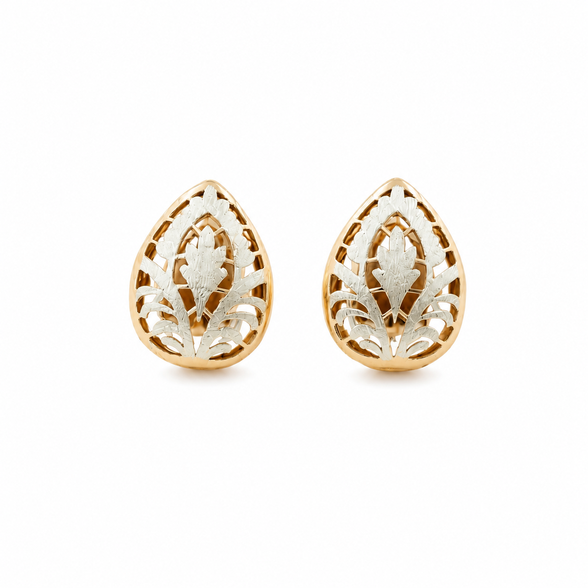 Leaf 925 Sterling Silver Floral Stud Earrings For Women