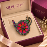 Enamel Floral Paisley Brooch For Women