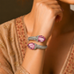One-of-One 92.5 Silver Pink Gemstone Open Cuff Bracelet