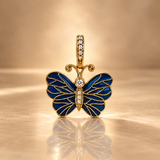 925 Silver Gold Plated 0.15 ct Natural Diamond Butterfly Pendant