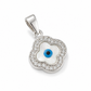 Blue Evil Eye Flower Charm 925 Silver Pendant for Girls