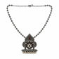 Floral 25 Sterling Silver Oxidized Paisley Pendant Necklace | Multicolour Stone & Pearl Fringe Indian Jewellery
