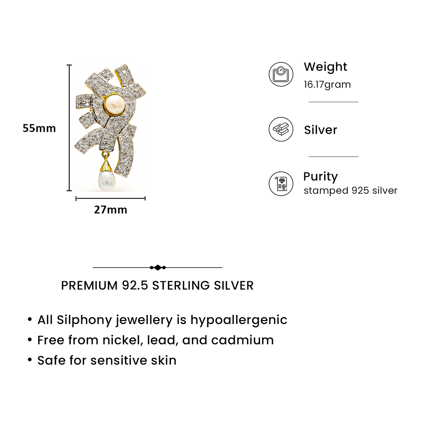 One-of-One 92.5 Silver Pearl Radiance Brooch
