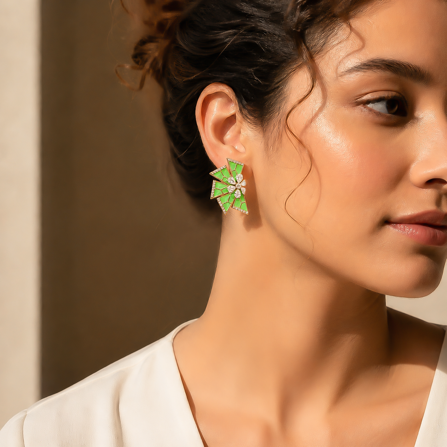 Emerald Starburst Luxe Statement Earrings