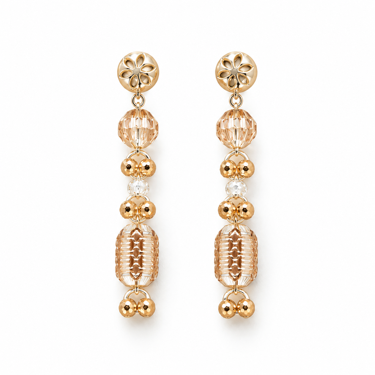 Floral 925 Sterling Silver Long Drop Earrings For Women