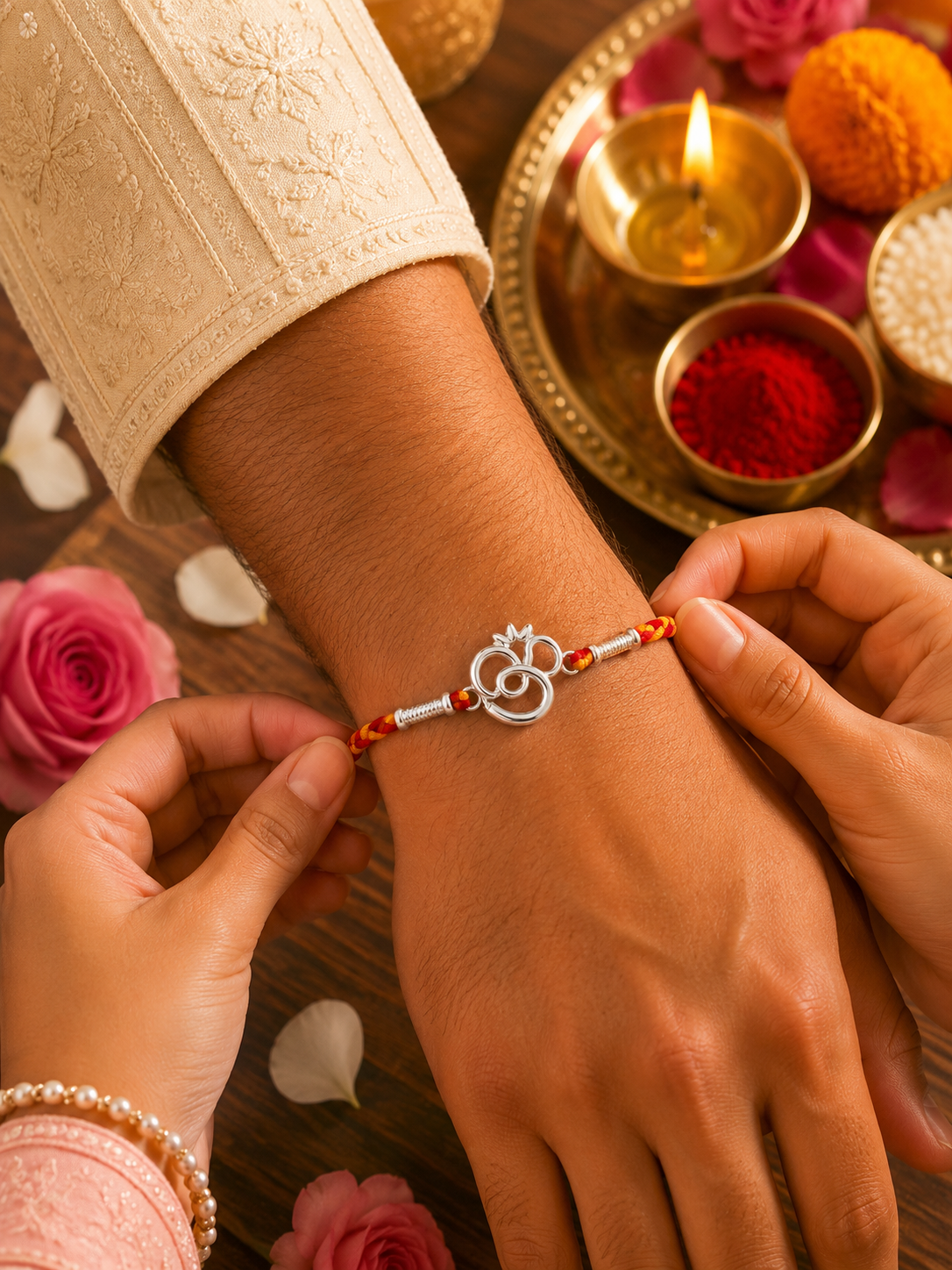 Handmade Om 925 Silver Hallmarked Rakhi