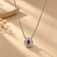 925 Sterling Silver Red Quartz & Moissanite Teardrop Chain Pendant