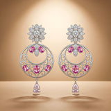 925 Silver Ruby Tourmaline Bridal Necklace Set