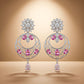92.5 Sterling Silver Floral Drop Motif Necklace Set