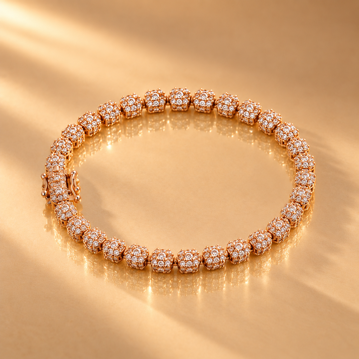 925 Silver Rose Gold Moissanite Tennis Bracelet for Women