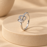 925 Sterling Silver Moissanite Heart Ring