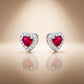 Ruby Romance - Heart Silver Pendant Set