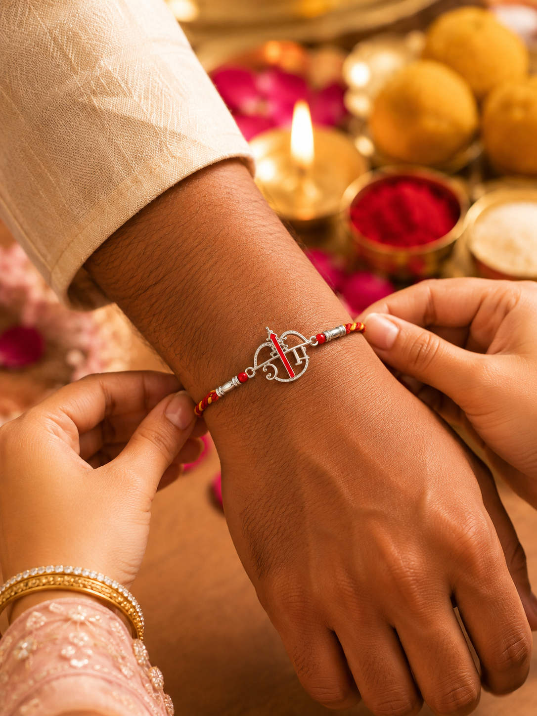 Handmade Ram 925 Silver Hallmarked Rakhi