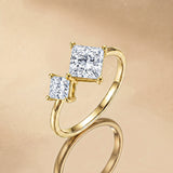 1.83ct Lab-Grown Diamond Square-Cut Two-Stone Statement Ring
