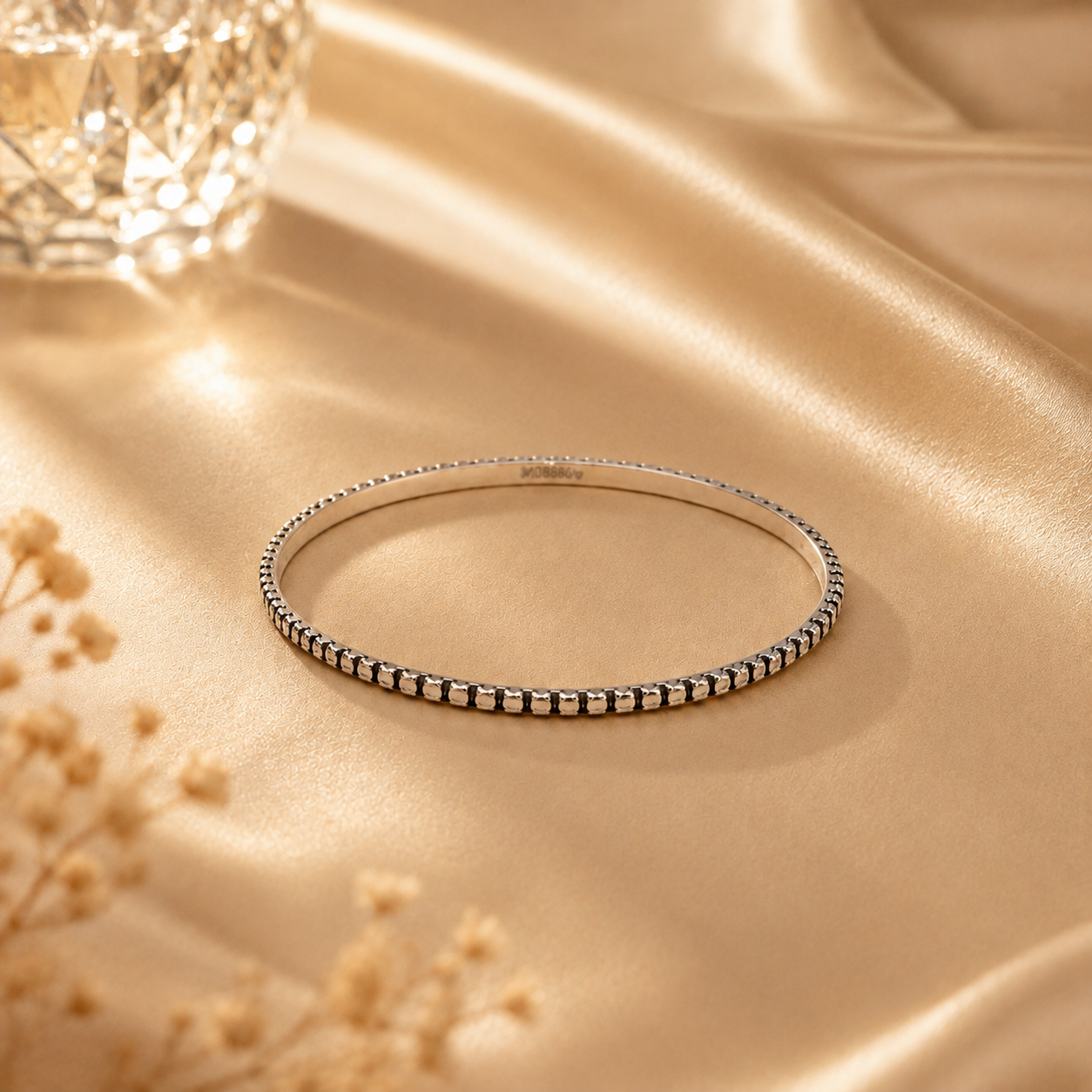 925 Sterling Silver Designer Bangle | Minimalist Statement Bangle for Women | Size 2.6 | Hallmarked