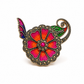 Floral Butterfly 925 Sterling Silver Brooch | Colorful Artistic Brooch for Women