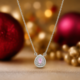 One-of One 92.5 Silver Blush Pink Teardrop Pendant Necklace