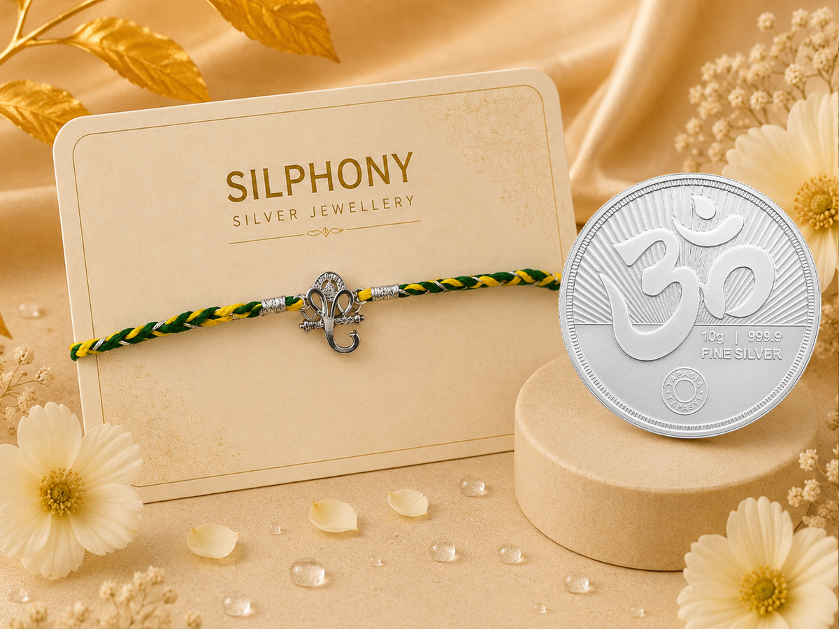 Handmade Lord Ganesha 925 Silver Rakhi