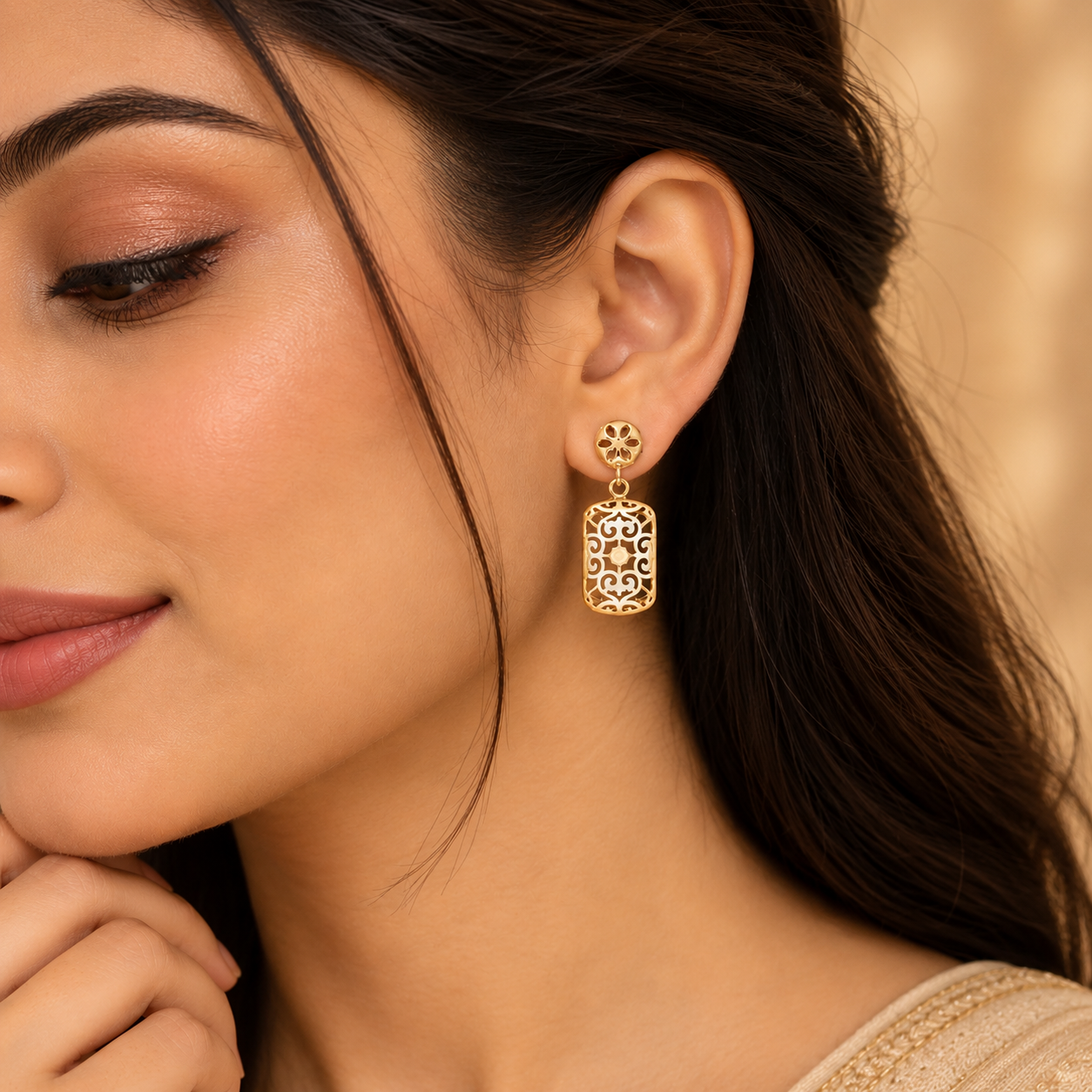 Floral 925 Sterling Silver Filigree Drop Earrings For Women