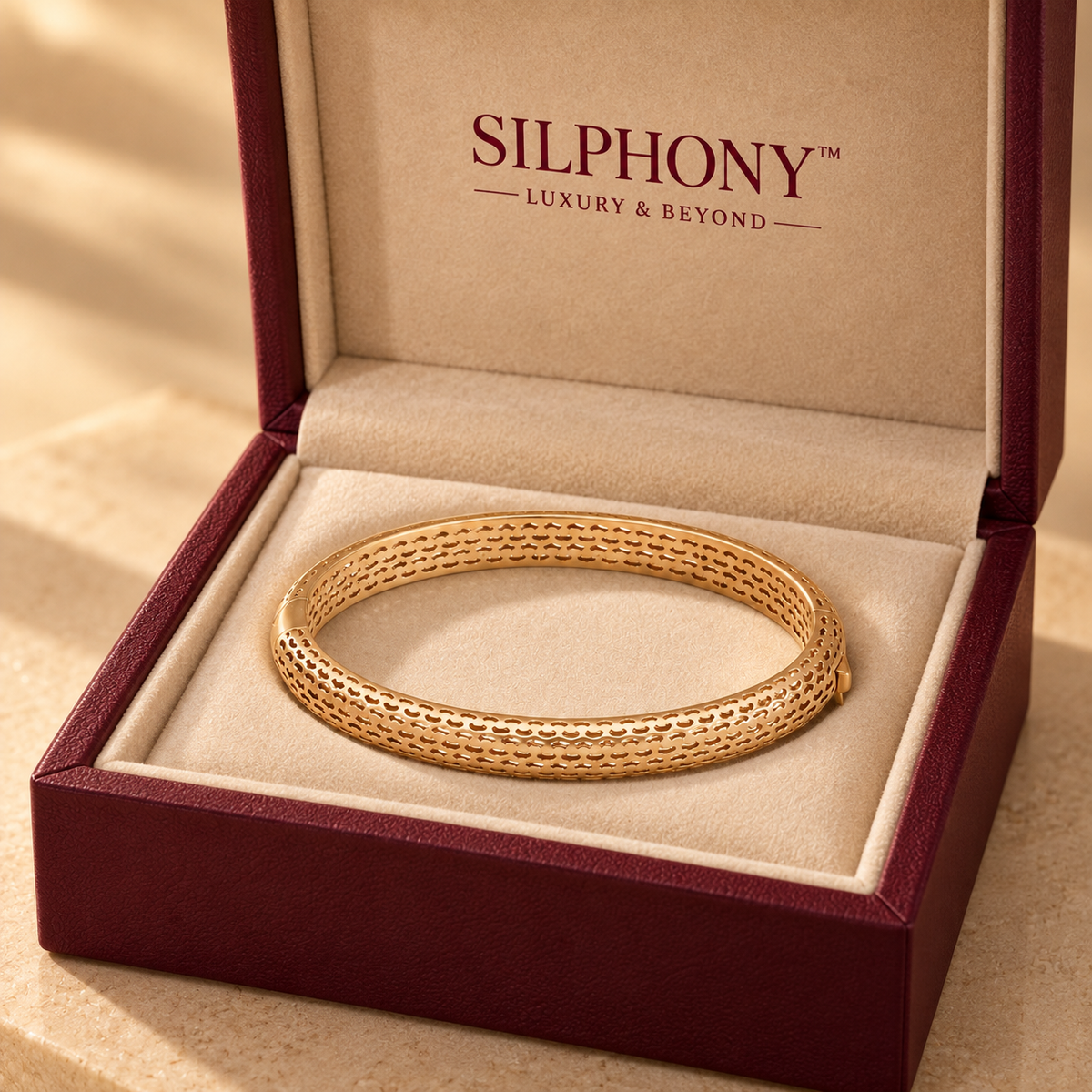 925 Sterling Silver Rose Gold Openwork Bracelet for Women