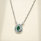 One-of One 92.5 Silver Green Simulant Emerald Pendant Necklace