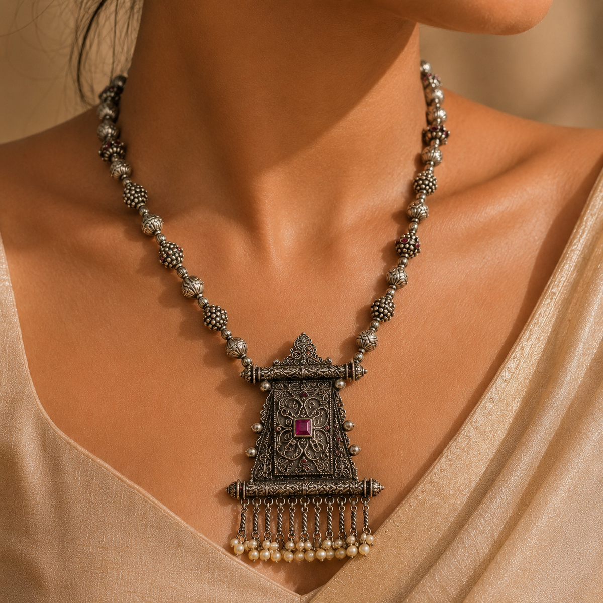 925 Sterling Silver Oxidized Statement Chain | Hallmarked