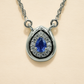 One-of One 92.5 Silver Teardrop Blue Simulant Sapphire Pendant Necklace