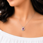 One-of One 92.5 Silver Teardrop Red Simulant Ruby Pendant Necklace