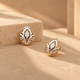 925 Sterling Silver Floral Leaf Stud Earrings for Women