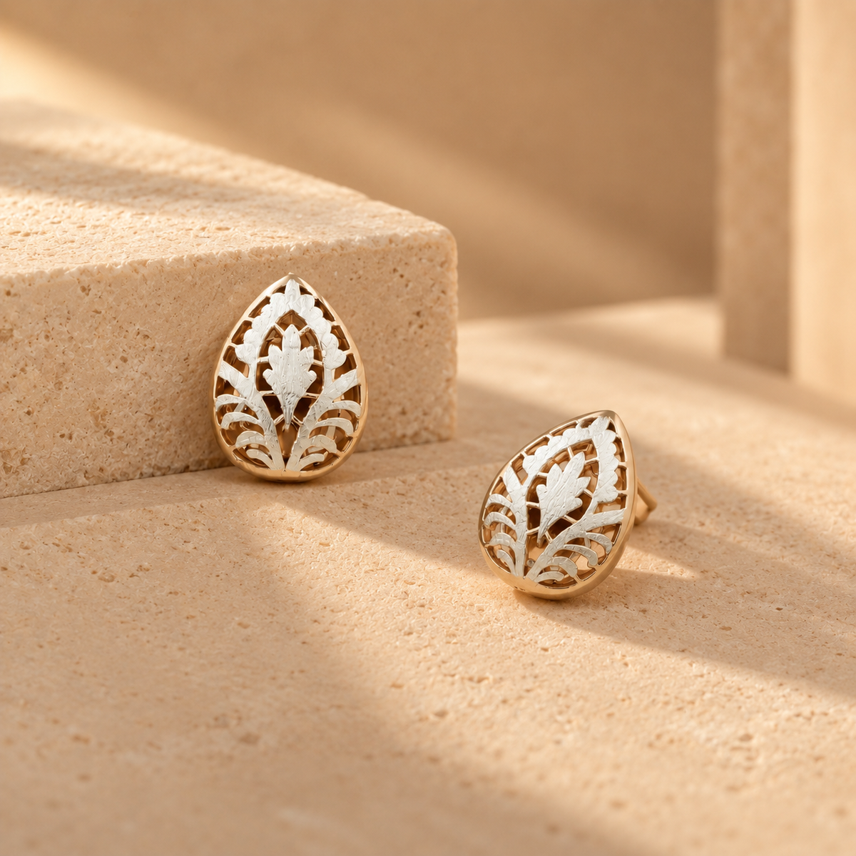 925 Sterling Silver Floral Leaf Stud Earrings for Women