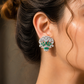 Emeraude Silver Earrings
