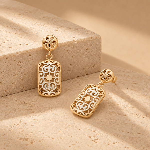 Floral 925 Sterling Silver Filigree Drop Earrings For Women