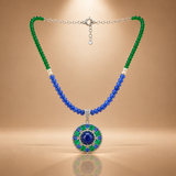 3.65 ct Natural Diamond 925 Silver Beaded Statement Necklace