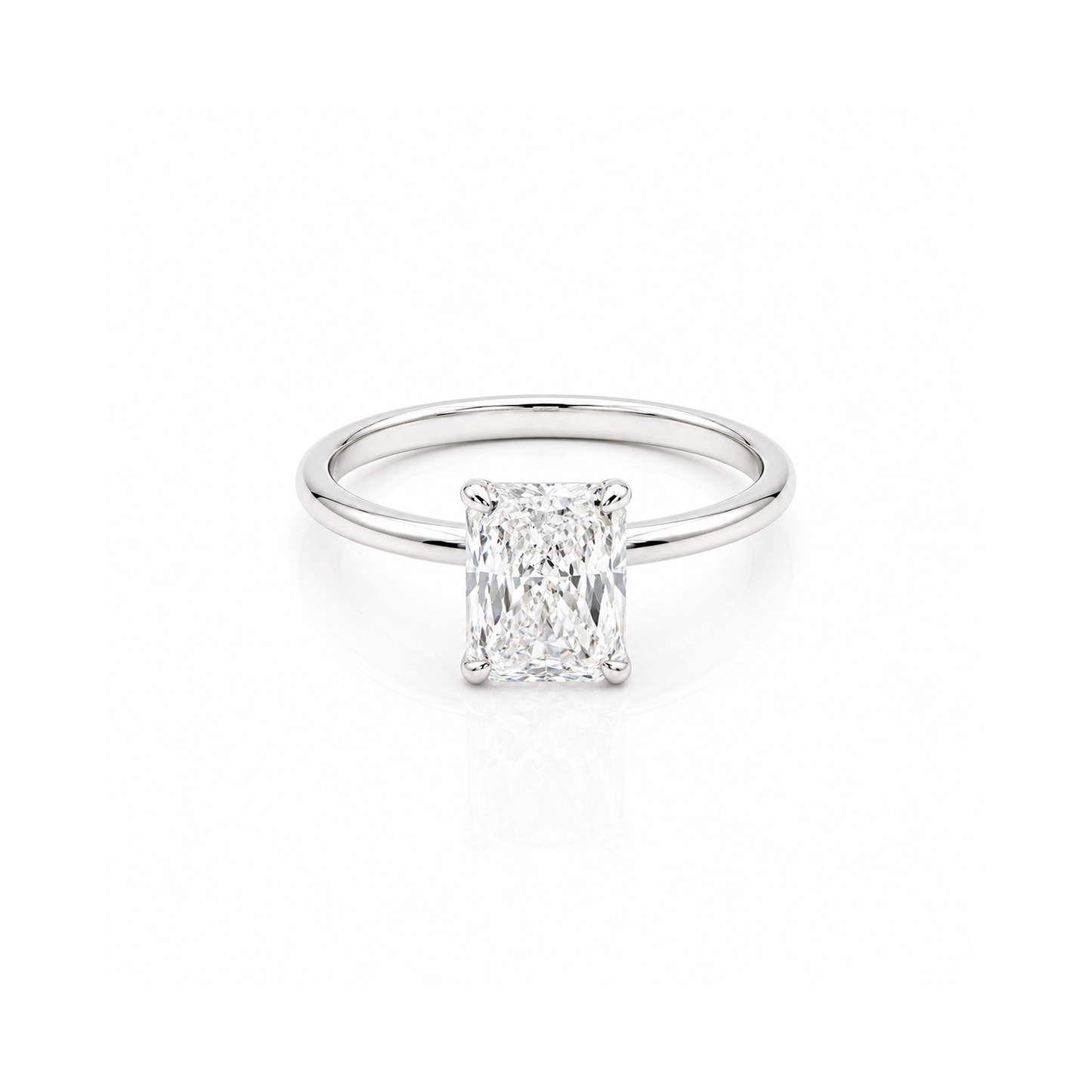 1.58 Ct Lab Grown Diamond 925 Sterling Silver Solitaire Engagement Ring